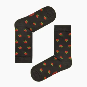 جوراب طرح گل رز ریز ساق دار فانتزی