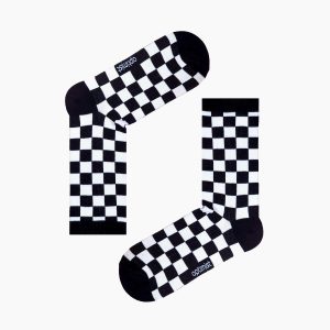 جوراب فانتزی شطرنجی سیاه و سفید