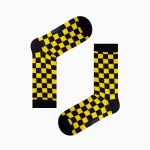 جوراب شطرنجی زرد و سیاه