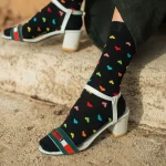جوراب فانتزی قلب رنگی رنگی
