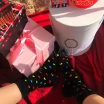 جوراب فانتزی قلب رنگی رنگی