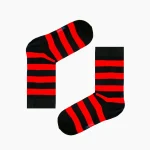 جوراب راه راه قرمز مشکی