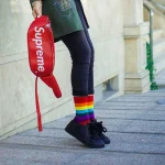 جوراب رنگین کمانی رینبو فانتزی ساق دار