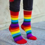 جوراب رنگین کمانی رینبو فانتزی ساق دار