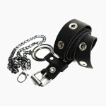 کمربند چرمی تک پانچ مشکی