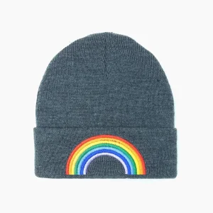 کلاه بافتنی رنگین کمانی