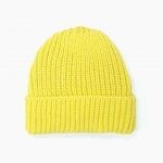 خرید آنلاین کلاه بافتنی درشت بافت زرد
