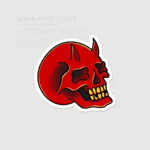 استیکر skull red