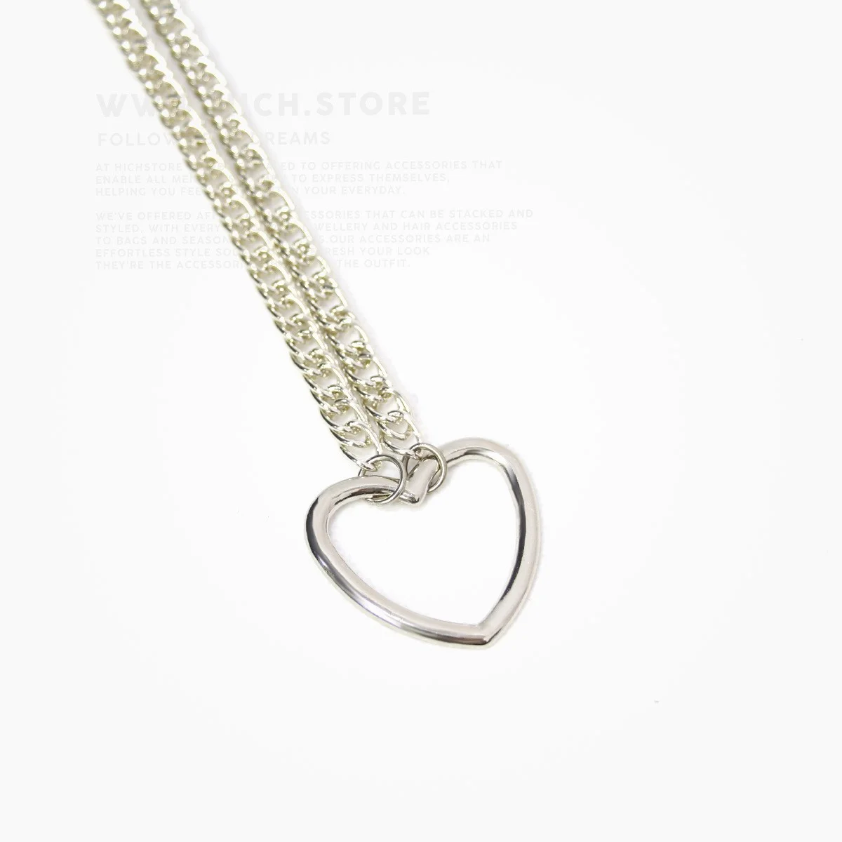 گردنبند زنجیر و قلب گردنبند قلبی استیل