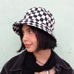 کلاه باکت شطرنجی مخملی