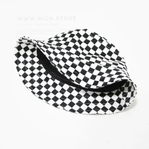 کلاه باکت شطرنجی مخمل