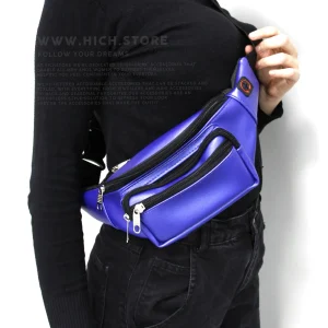 کیف کمری آبی کاربنی