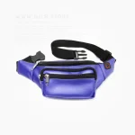 کیف کمری آبی کاربنی چرمی