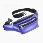 کیف کمری آبی کاربنی چرم