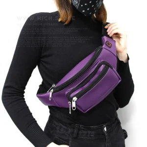 کیف کمری چرمی رنگ بنفس