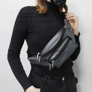 کیف کمری ذغالی براق