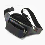 کیف کمری هولوگرامی مشکی چرم