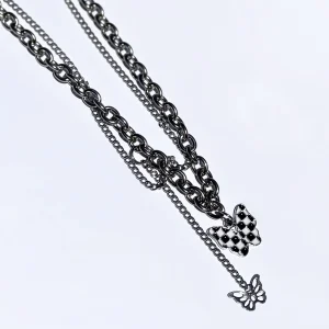 گردنبند پینترستی پروانه استیل