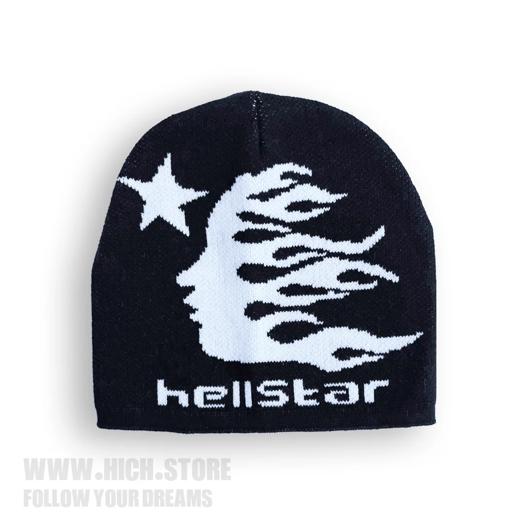 کلاه بافت Y2K طرح Hellstar