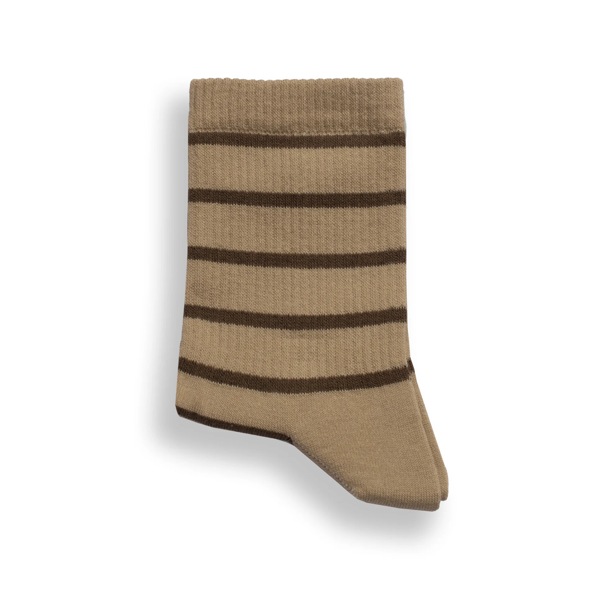 جوراب کرم قهوه‌ای راه راه