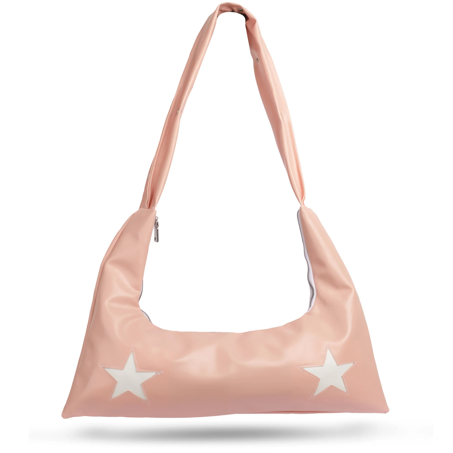 کیف چرم دو ستاره‌ای صورتی