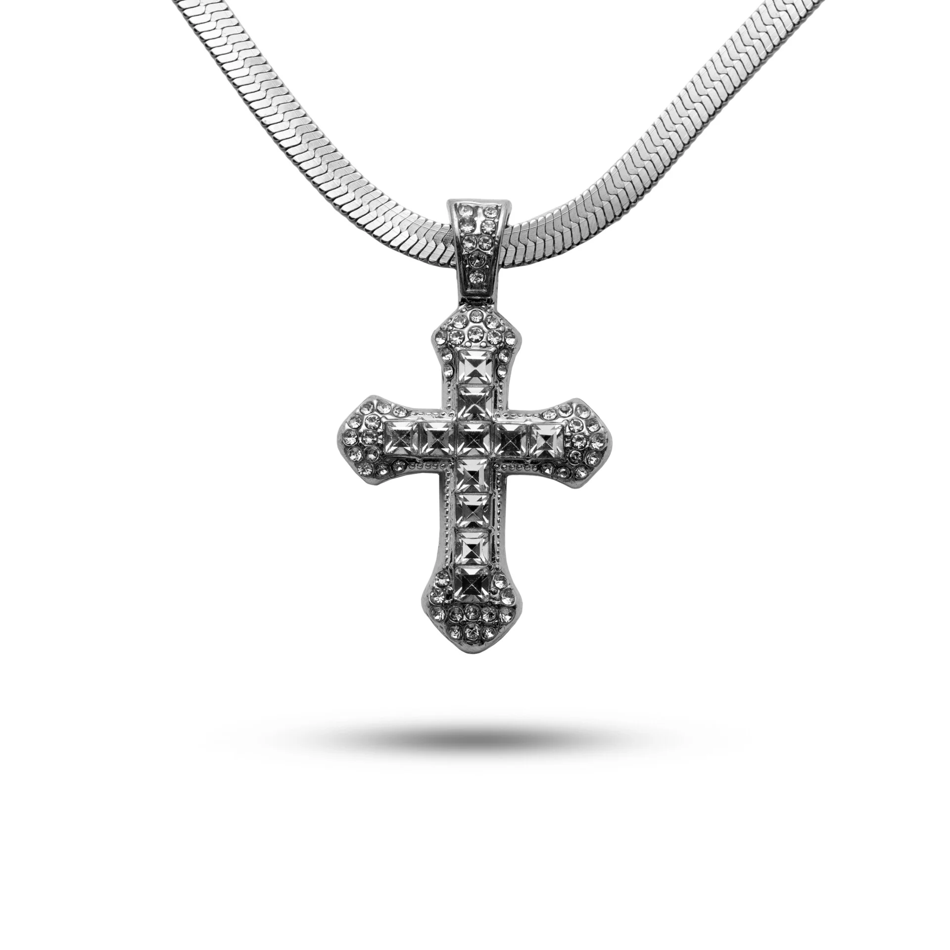 گردنبند صلیب نگین سفید