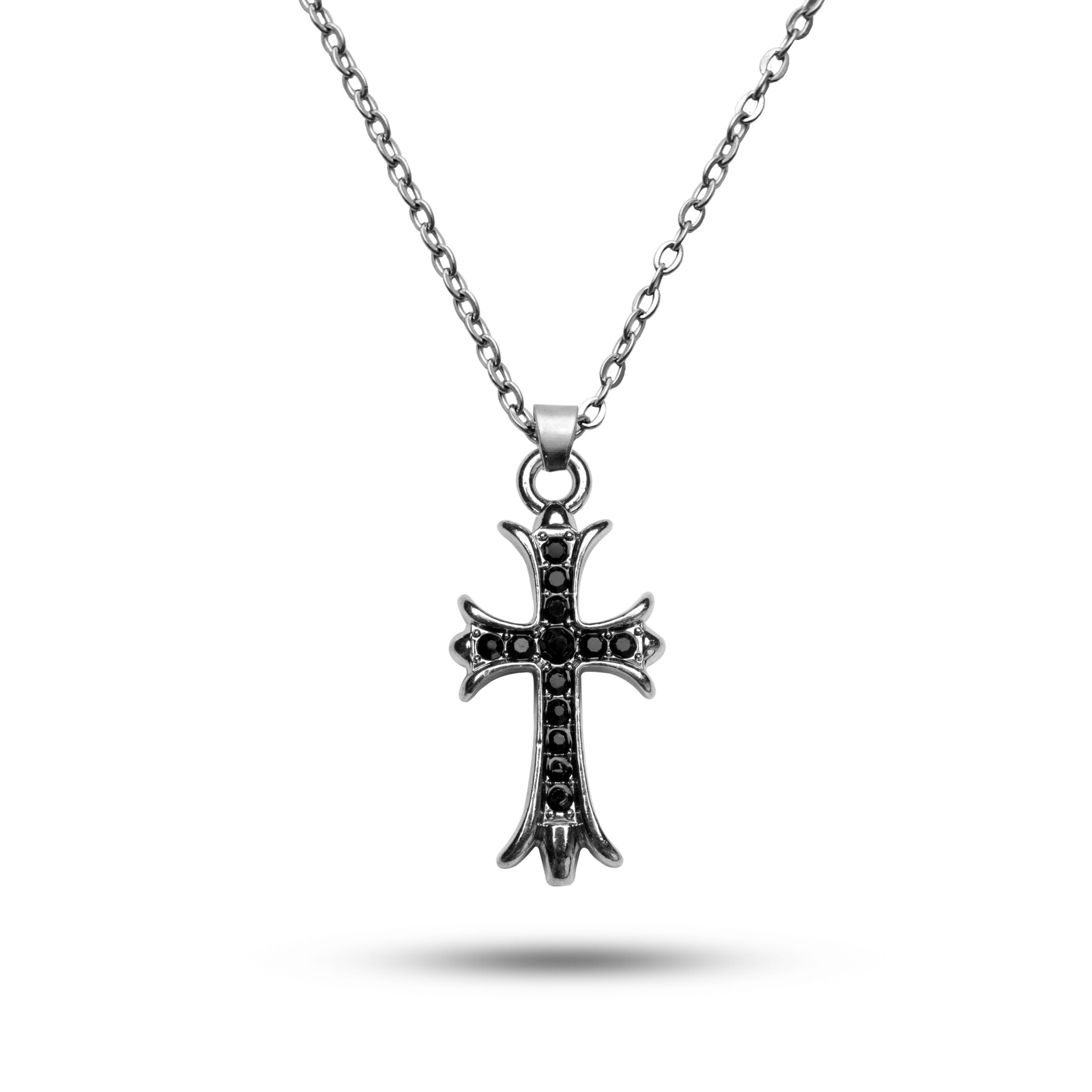 گردنبند صلیب نگینی مشکی