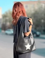 کیف چرم ستاره‌ای مشکی - تصویر 2