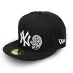 کلاه بک فیت NY مشکی سفید - Image 2