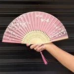 اکسسوری بادبزن ژاپنی صورتی کوچیک جدید