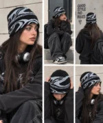 کلاه کلاه بافت Y2K گلگسی ترند